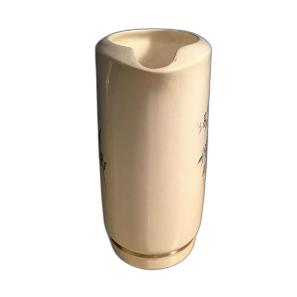 Vintage Modern Age Creamer Hand Painted Red Flowers With Yellow Gray Leaves - Picture 2 of 7